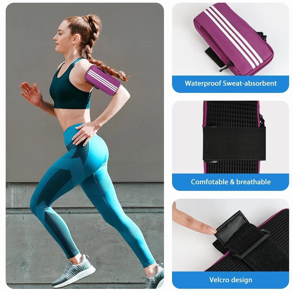 Torba na ramię na telefon komórkowy, uchwyt do biegania, opaska na nadgarstek, fitness