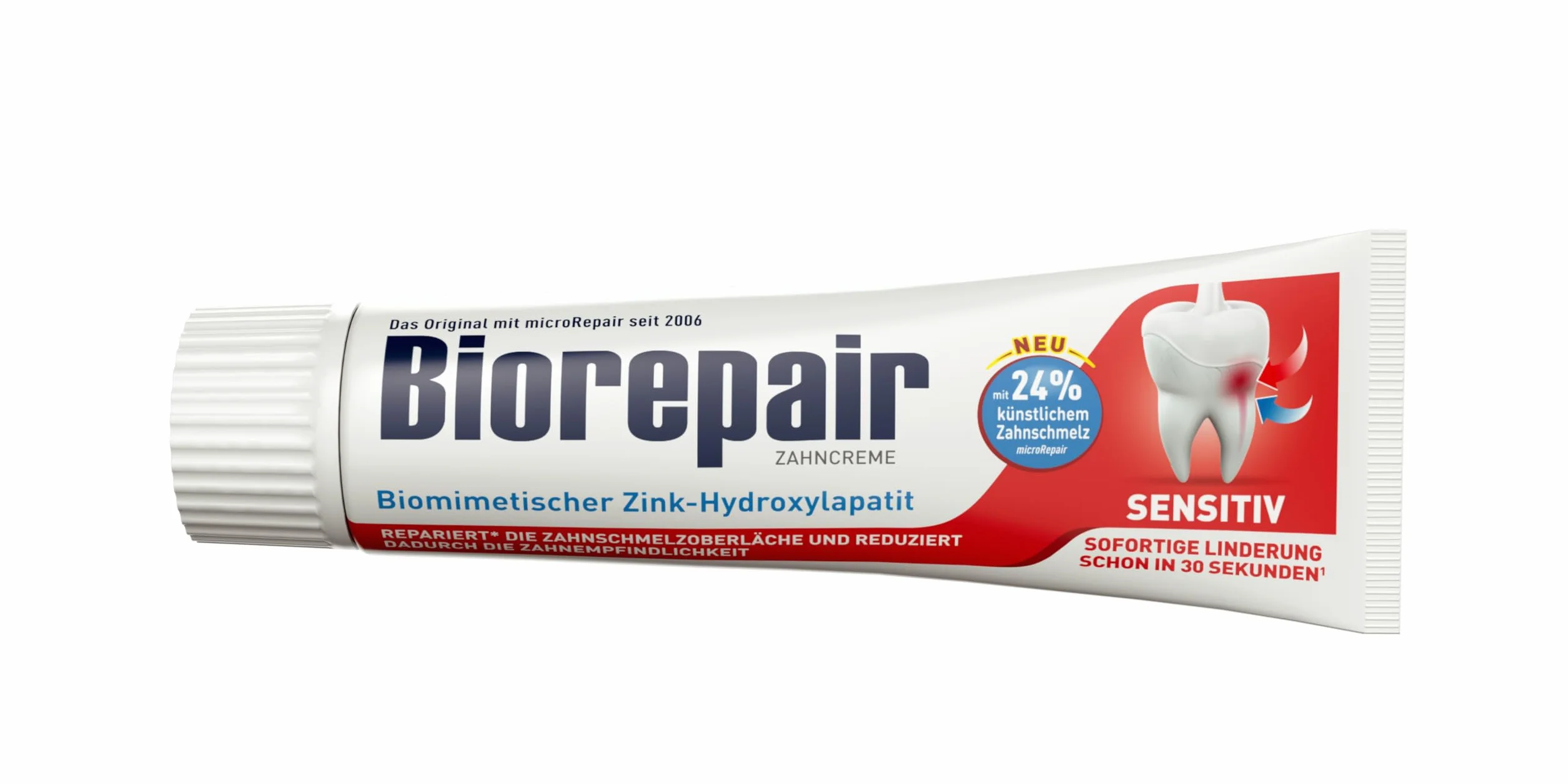 Biorepair Sensitiv Pasta do zębów – ochrona szkliwa zębów i zmniejsza wrażliwość na ból – bez fluoru – delikatna pielęgnacja wrażliwych zębów – 75 ml (1)