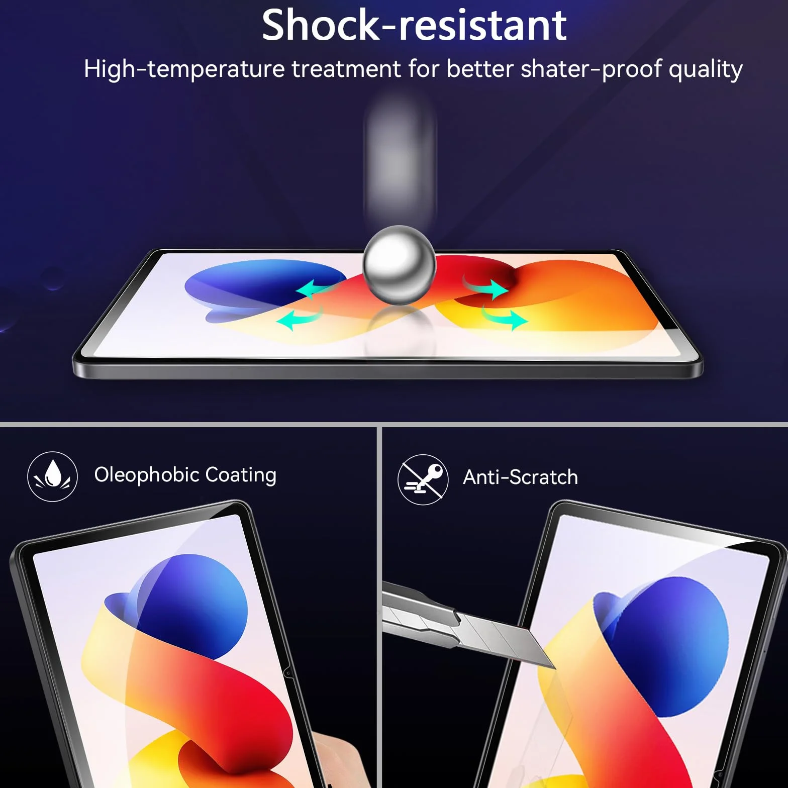 ivoler 2 sztuki folii ochronnej ze szkła ochronnego do Xiaomi Redmi Pad 2 Pro / Poco Pad M1 / Redmi Pad Pro 4G / 5G / Poco Pad 12,1 cala, szkło pancerne o twardości 9H, folia odporna na zarysowania