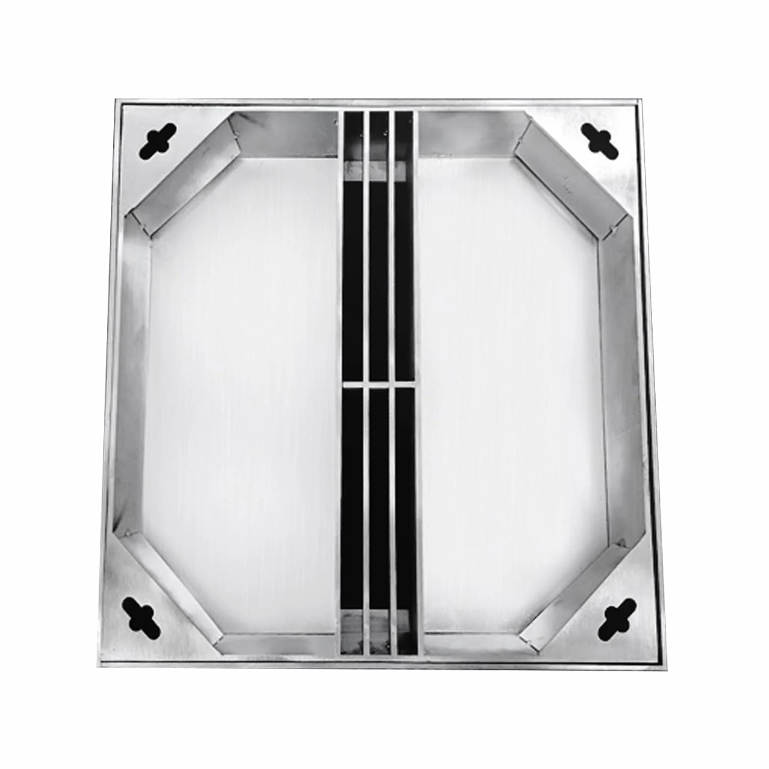 Zewnętrzna / wewnętrzna metalowa pokrywa włazu Wymienna pokrywa szamba i podstawa pokrywa odpływowa basenu 60 x 60 cm (23,6 x 23,6 cala) do użytku na podwórku i chodniku