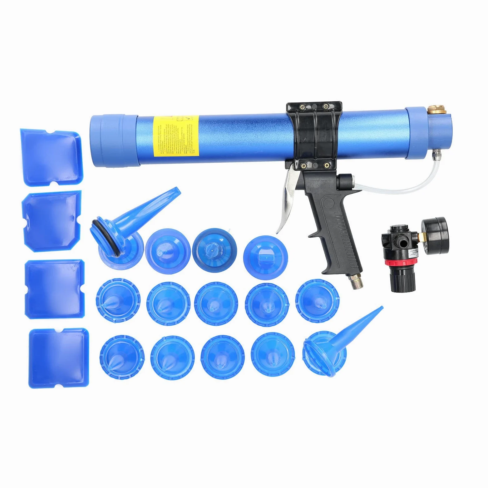 Pneumatyczny Pistolet do Klejenia Szkła, Pistolet do Uszczelniania Aluminium 500 Ml 6 Barów z Szybkim Wylotem, Równomiernym Wyjściem, ergonomiczną konstrukcją Uszczelniania Okien