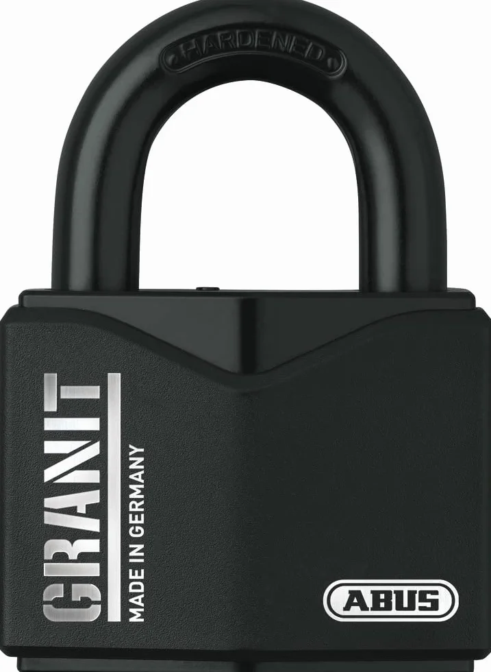 ABUS Kłódka Granitowa 37/55 Hartowana Stal Specjalna Klucz LED Cylinder Tarczowy Plus Poziom Bezpieczeństwa 10 Czarna