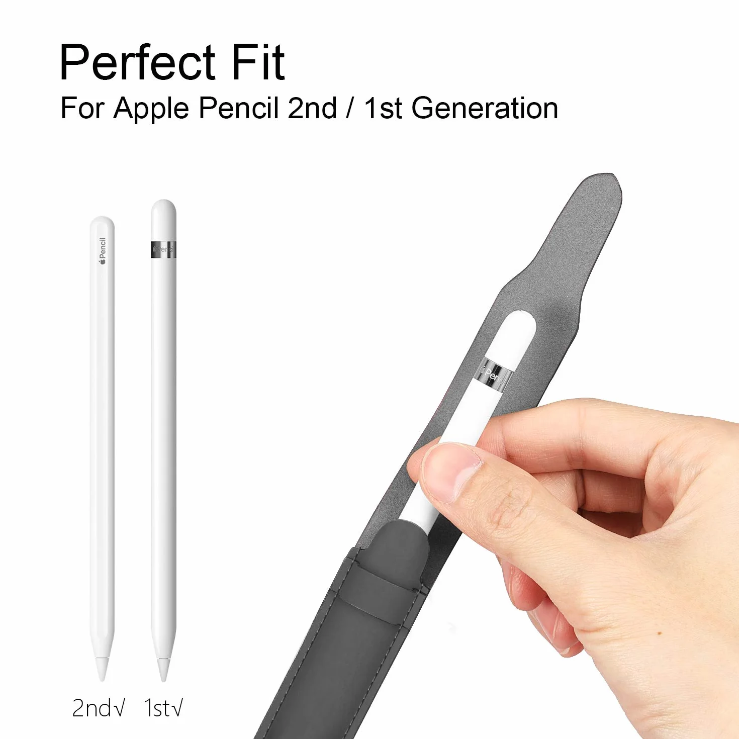 FINTIE Uchwyt do Apple Pencil Pro/USB-C & Apple Pencil 1./ 2. Gen, etui ze sztucznej skóry na rysik z etui na adapter USB kompatybilne z etui iPad, kolor błękitny