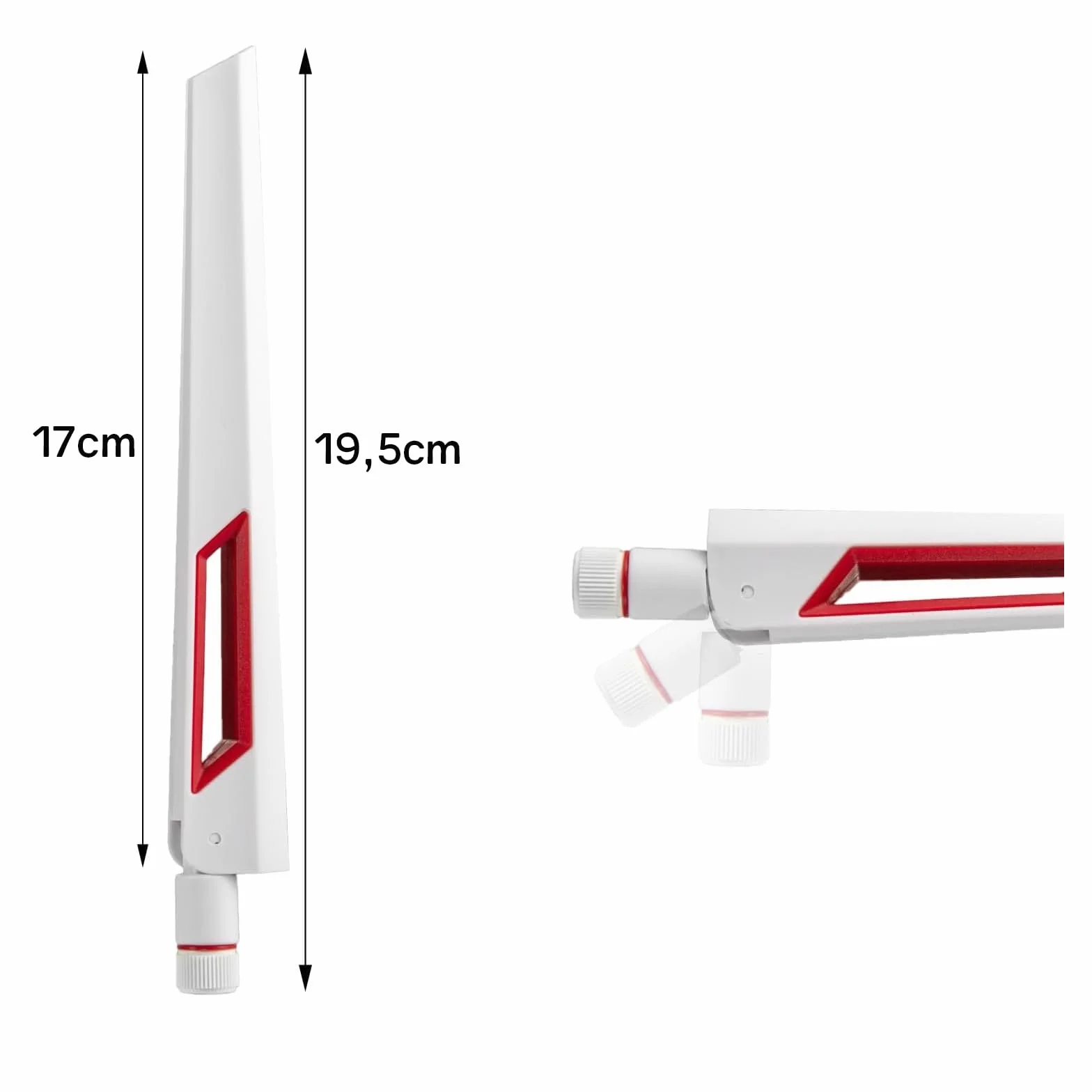 VIEVRE Antena Wi-Fi SMA 2x MIMO RP, 2,4 GHz 5 GHz 5,8 GHz, 12 dBi, antena WiFi, LTE, routera, zewnętrzna, Bluetooth, PC (biała)