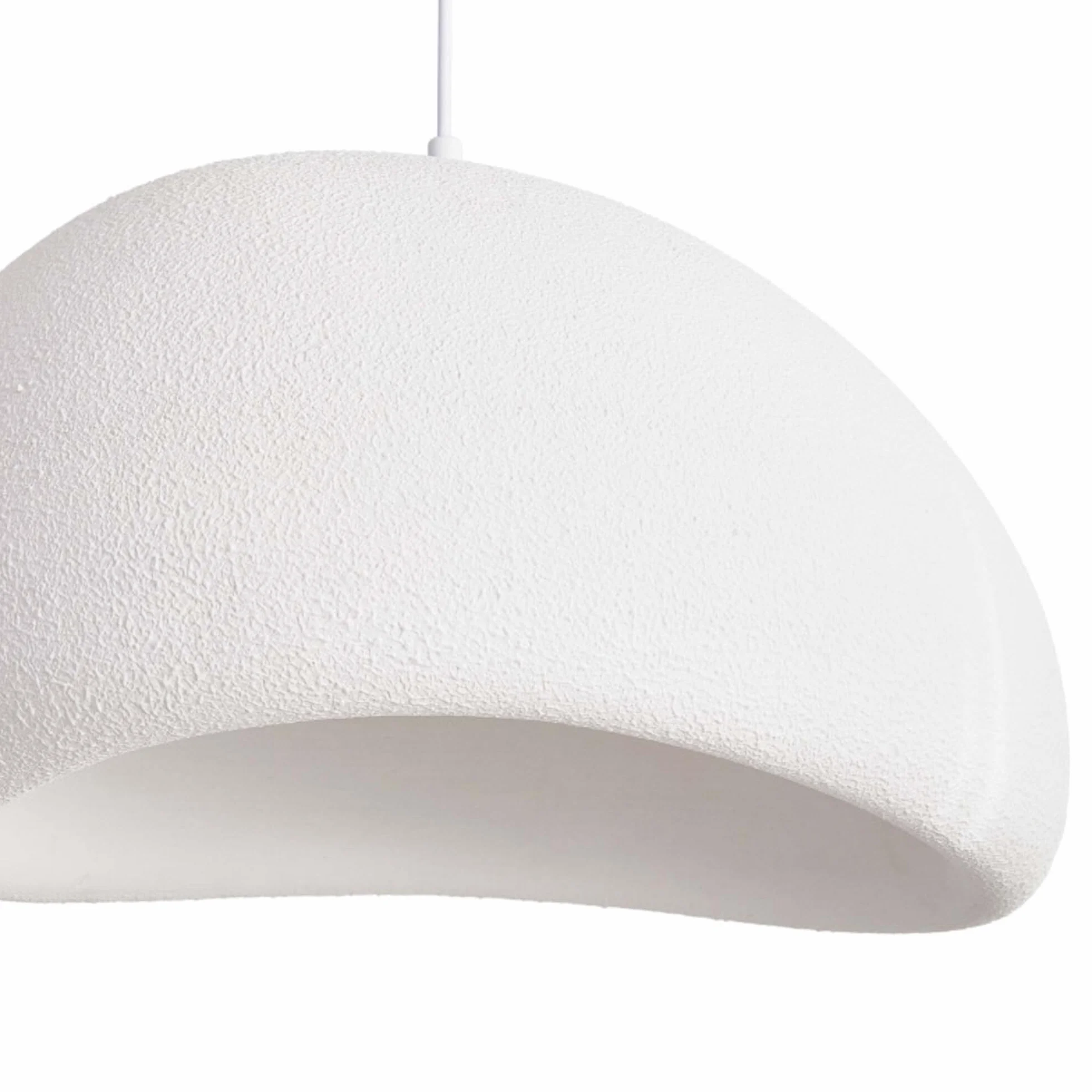 BARCELONA LED Wabi Sabi biała lampa wisząca, teksturowane wykończenie, gwint E27 Ø50 cm, styl japoński, naturalny japoński minimalizm, oświetlenie Wabi Sabi, do salonu, sypialni lub jadalni