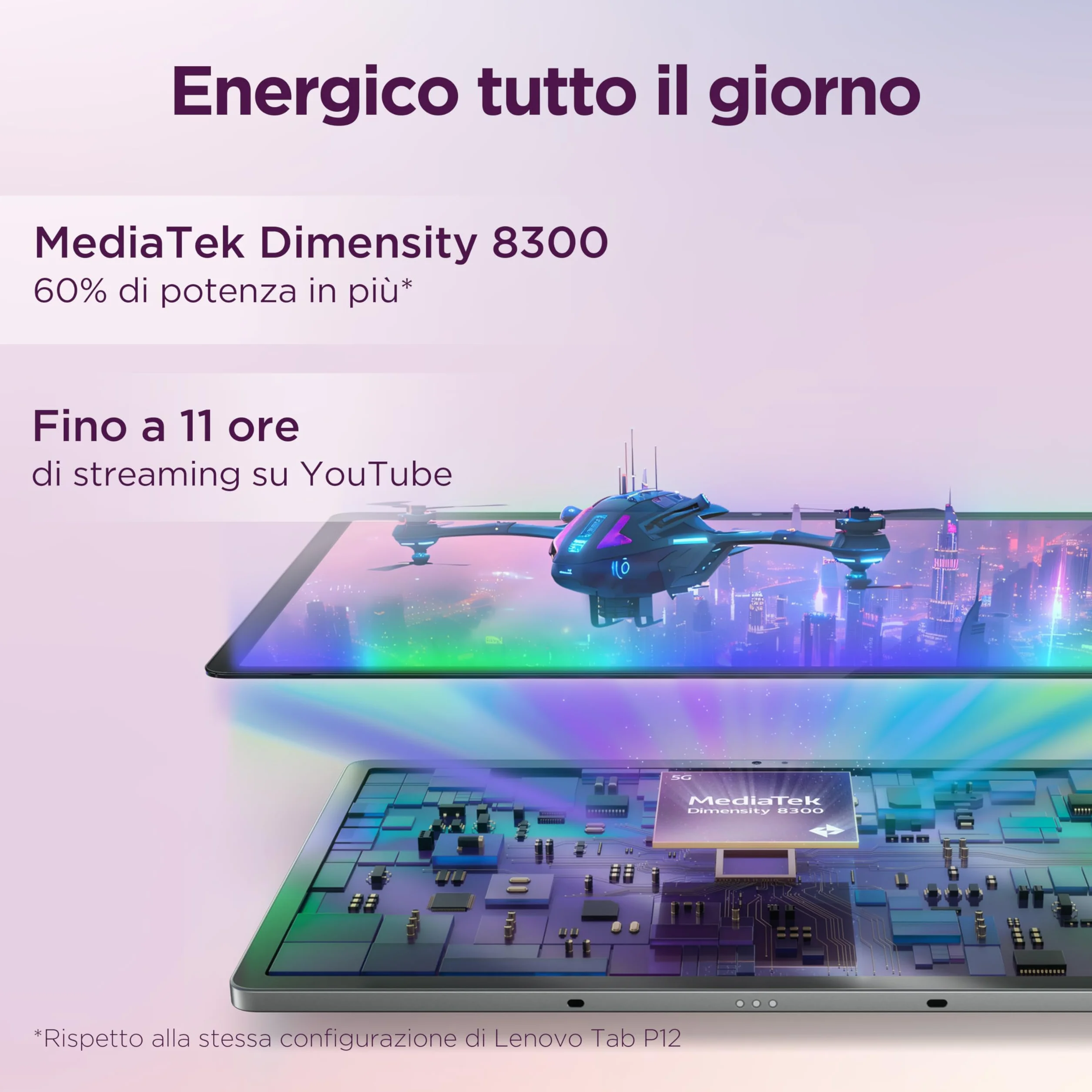 Lenovo Idea Tab Pro 12,7" 3K 144 Hz Tablet, MediaTek Dimensity 8300, 8 GB RAM, 256 GB, WiFi 6, Android 14, Seafoam Green