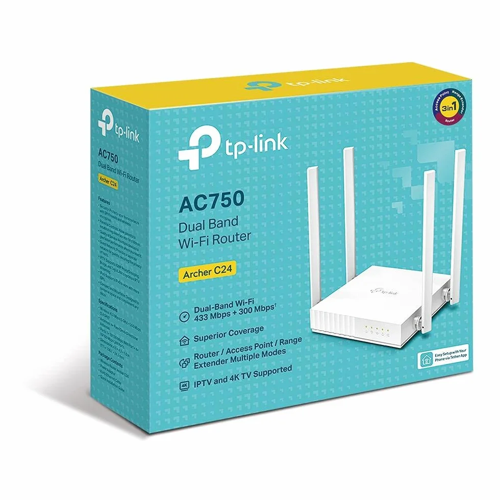 TP-LINK Archer C24 Wireless Router Fast Dual-Band (2,4 GHz/5 GHz) Biały
