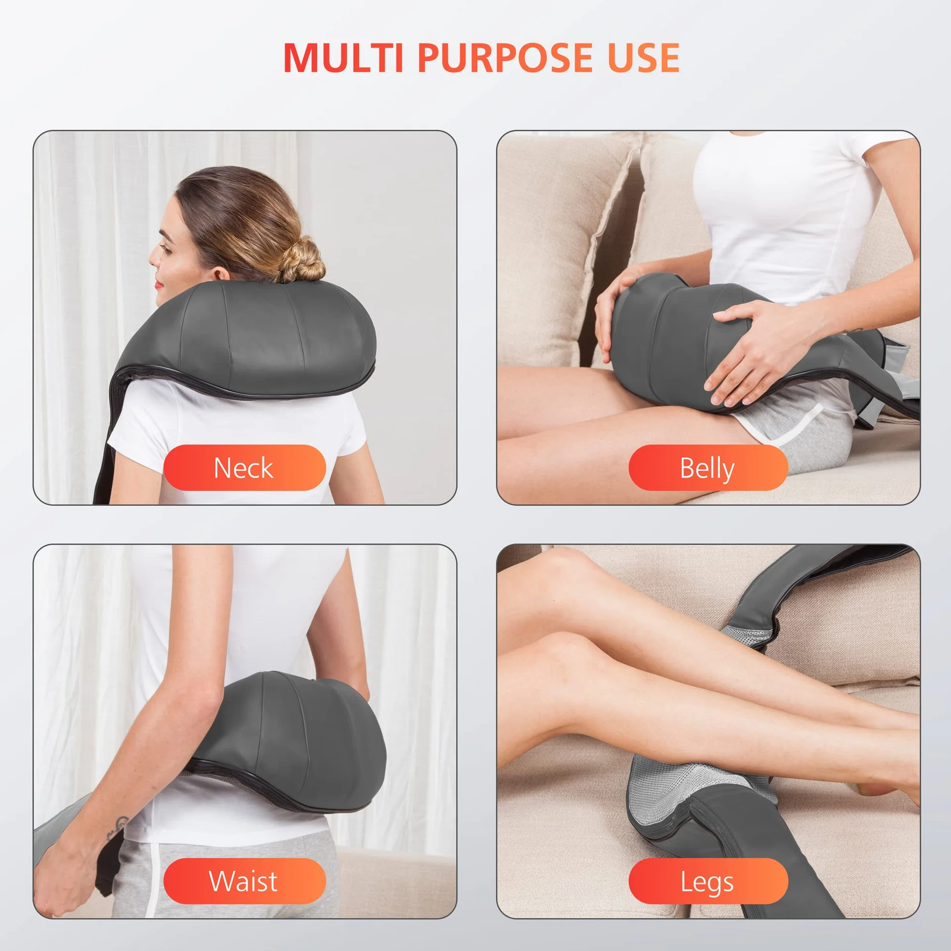 Snailax Shiatsu urządzenie do masażu karku, ramion, pleców, elektryczne, rotacyjne 4D, prezent dla mężczyzn i kobiet
