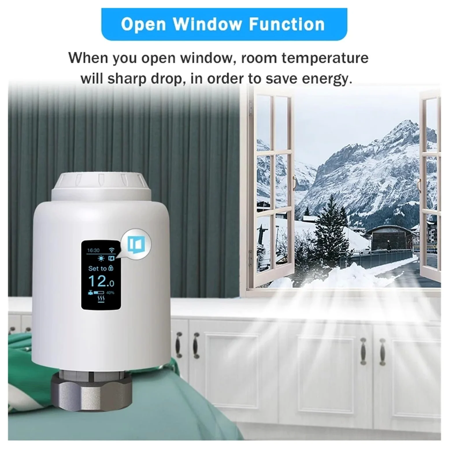 Inteligentny Termostatyczny Zawór Grzejnikowy Tuya Z Czujnikiem Temperatury WiFi, Termostatem I OszczęDza Energię I Koszty Ogrzewania(TRV706W-Wifi)
