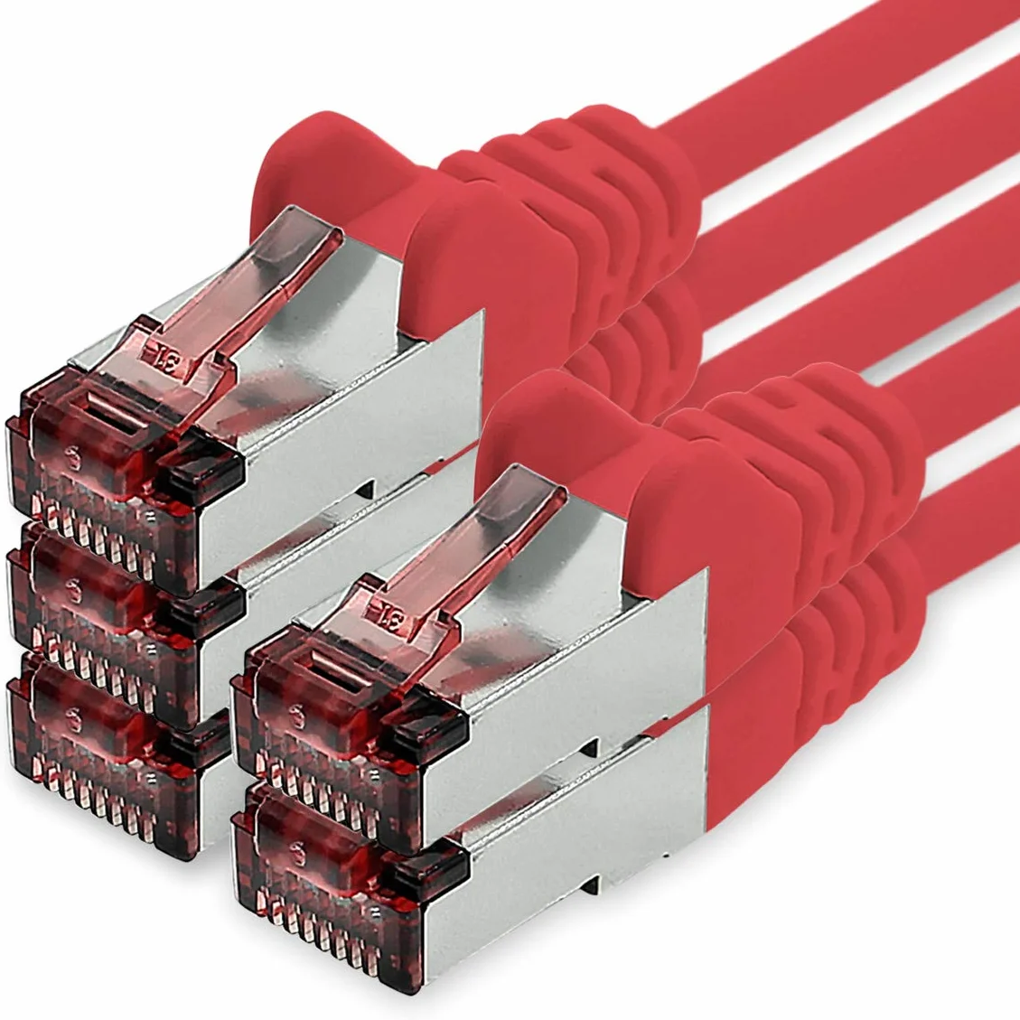 Cat6 Kabel Sieciowy Sftp 5 x 0,25 m Czerwony 1000 Mbit/s