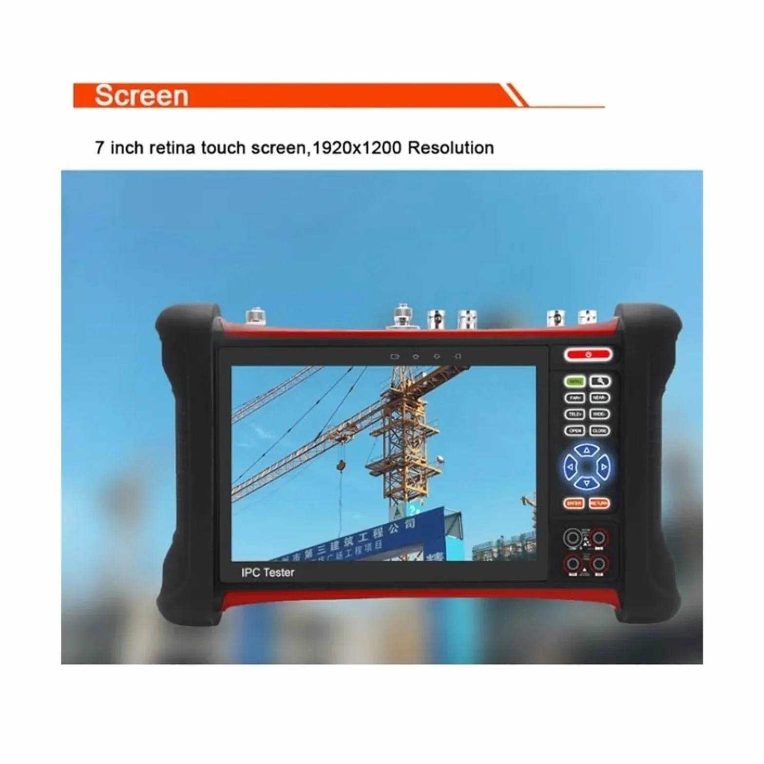 Tester CCTV, 7-calowy 4k CCTV IPC Tester 8MP | Z TVI CVI SDI CVBS IP AHD 6 W 1 Monitor testera kamery z POE UTP TDR Miernik mocy optycznej do testowania kamer CCTV i IP.