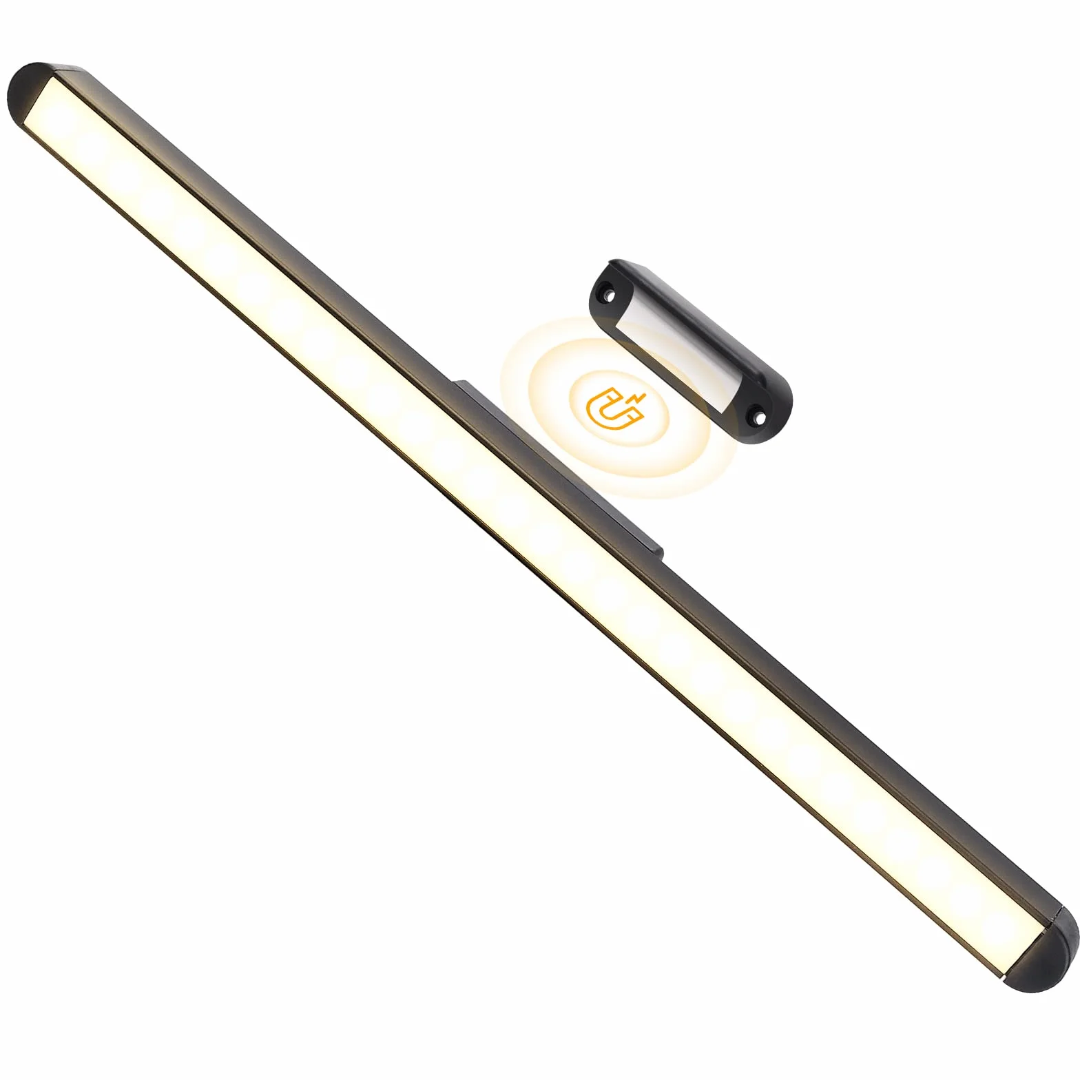 Aigostar Bezprzewodowa Lampa nad Lustro LED - Magnetyczny Kinkiet do Makijażu, Ładowany USB, Regulacja Kąta i Jasności, 4000K Neutralna Biel, do Szafy i Łazienki, Czarna