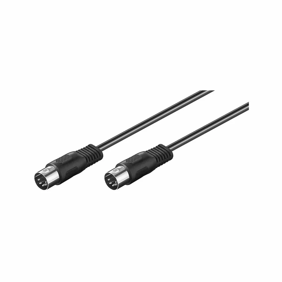Goobay 50020 Kabel połączeniowy audio stereo, 5-biegunowa wtyczka DIN na 5-biegunową wtyczkę DIN, ekranowany, czarny, 1,5 m