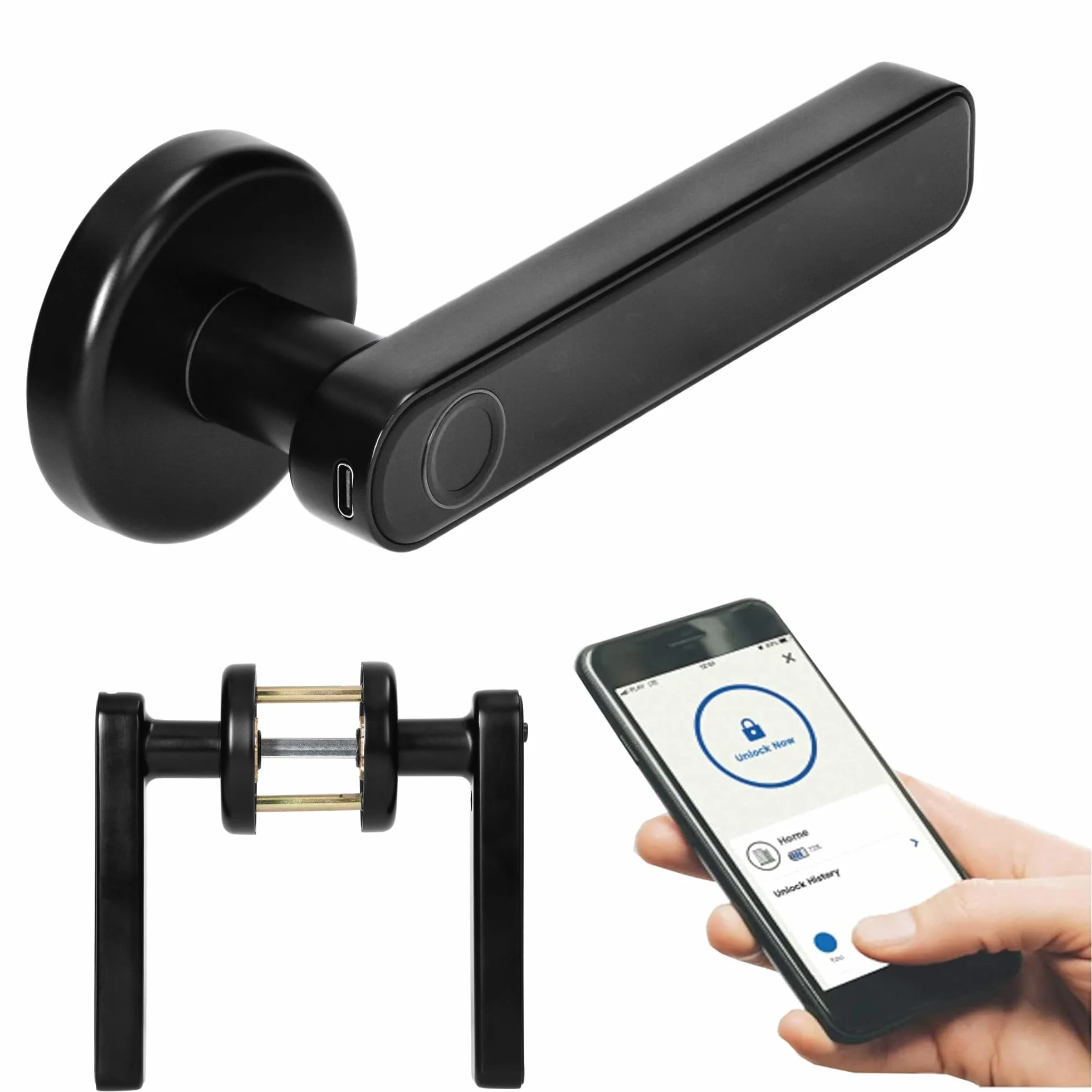 Klamka Szyfrowa Bluetooth 5.0 Zamek do Drzwi Tuya Smart Czarny IP20