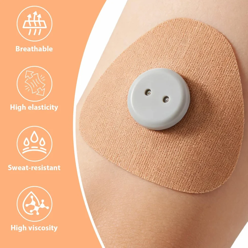 AUYAO Plastry z czujnikami – 20 sztuk, przyjazne dla skóry Libre 2, wodoodporne, odporne na pot, mocne, cienkie, samoprzylepne, naklejki Overpatch do czujników Libre 2, 70 mm, kolor