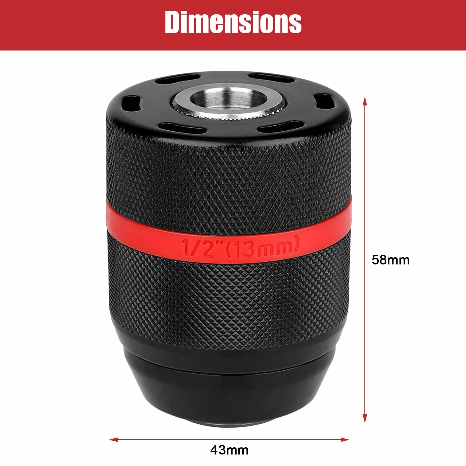 Bezkluczykowy uchwyt wiertarski, uchwyt wiertarski 1/2-20UNF 2-13 mm adapter do wiertarki ręcznej samozaciskowy uniwersalny ręczny uchwyt bezkluczykowy