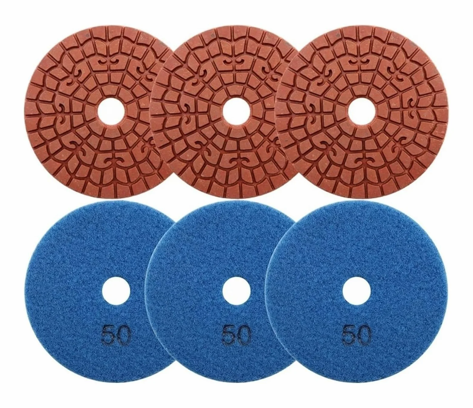Diamentowa podkładka polerska, Pack of 6 Grit 50 4 inch Auspicious Cloud Metal Wet Diamond Polishing Pad for Stone