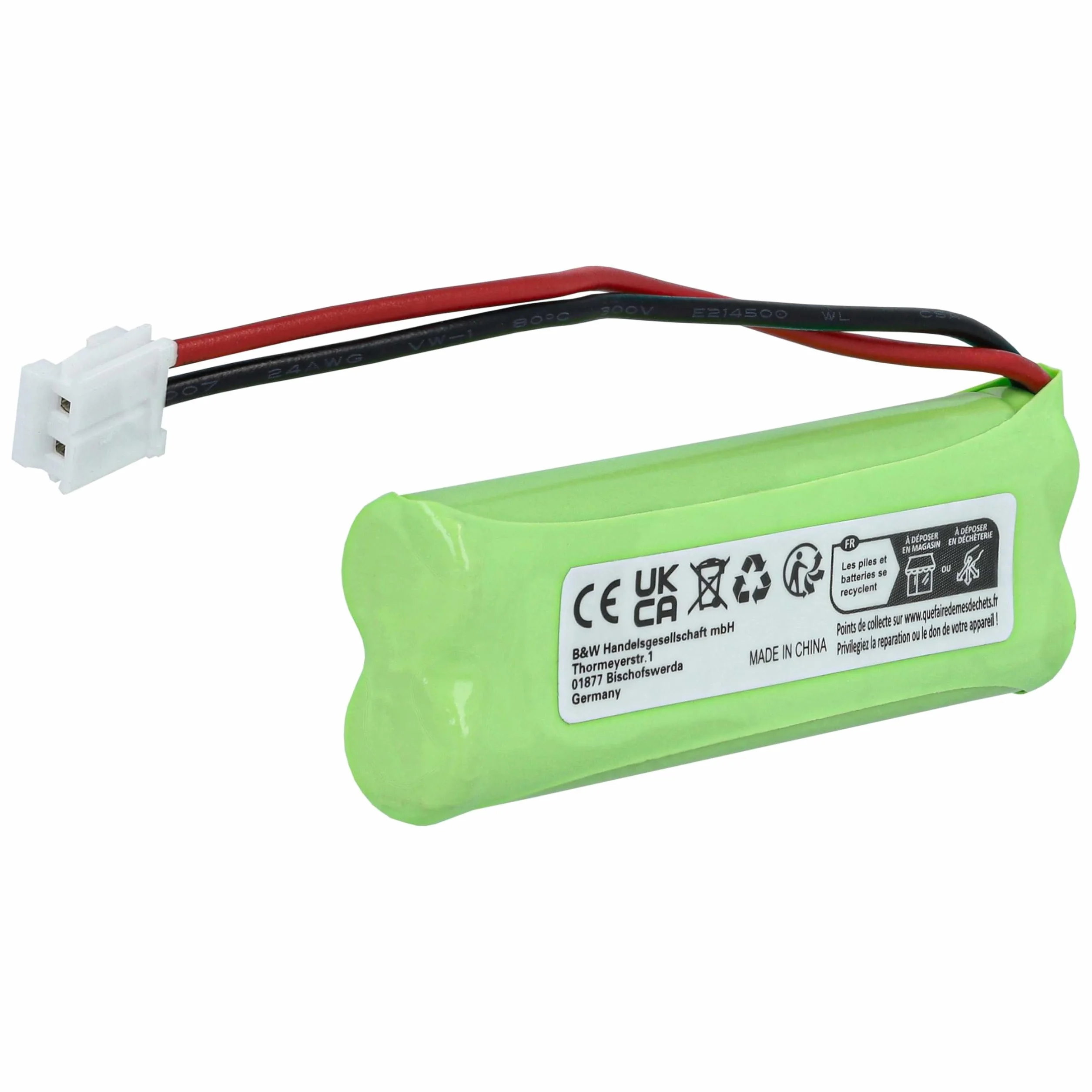 vhbw 2 x akumulator Ni-MH 500 mAh (2,4 V) kompatybilny z telefonem stacjonarnym Medion MD83242, MD83282 zastępuje VT50AAAALH2BMJZ, GP1010, GPHC05RN01.