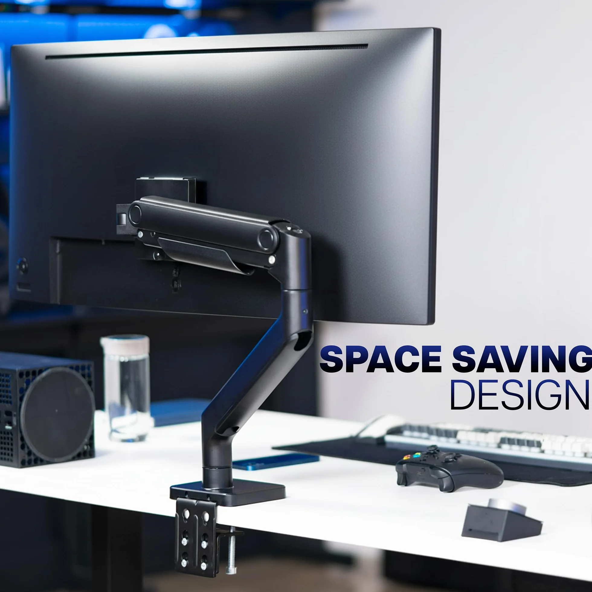 VIVO Wytrzymałe aluminiowe ramię napinające do monitora 124.5 cm, nośność 20 kg, stojak na biurko Samsung Odyssey G9, czarny STAND-V101V
