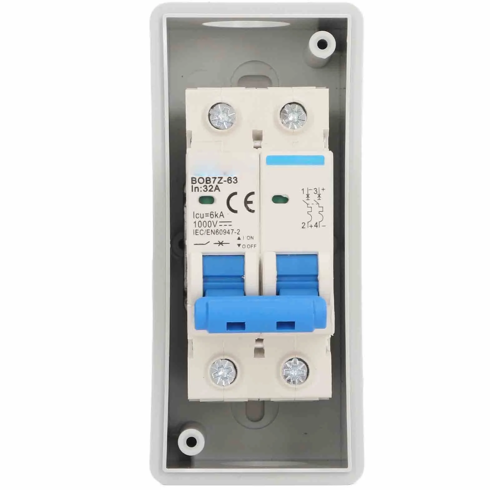 2P 32A 1000V DC Przerywacz, 6KA IP65 Wodoodporny Izolator DC Odłącznik Słoneczny do Panelu Słonecznego System Fotowoltaiczny