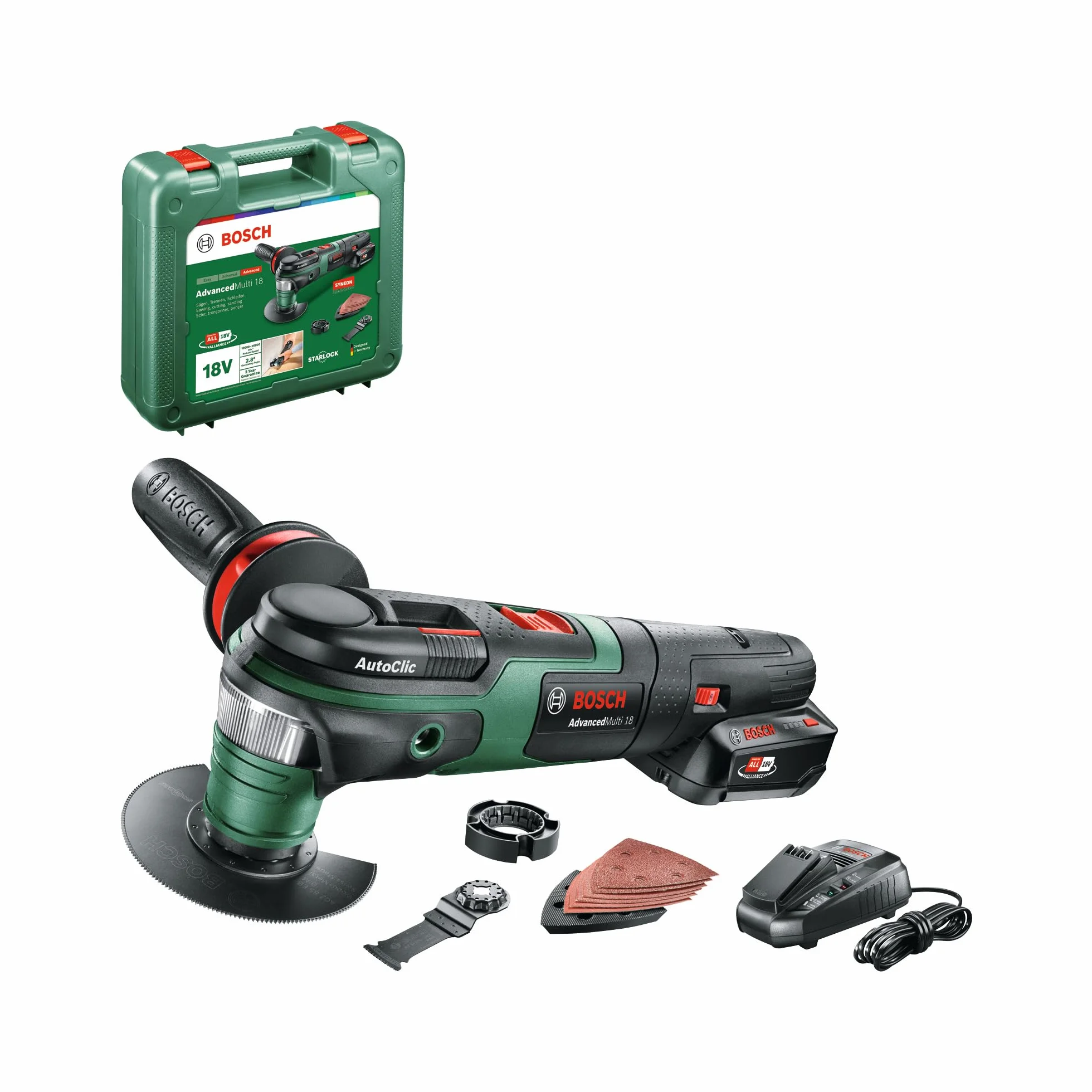 Bosch Home and Garden Akumulatorowe narzędzie wielofunkcyjne AdvancedMulti 18 Bosch Home and Garden (1 akumulator, system 18 V, w walizce)
