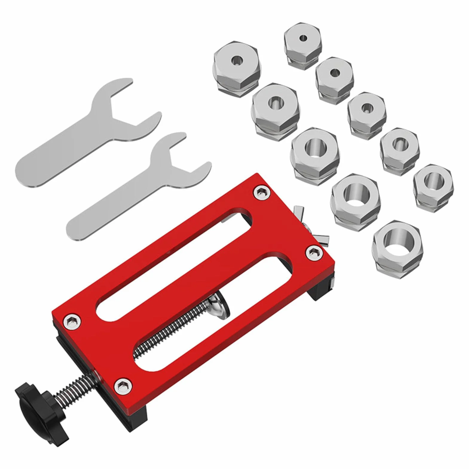Yosoo Health Gear Szablon do Montażu Drzwi Szafy, Pozycjoner do Montażu Drzwi Szafy ze Stopu Aluminium z Wieloma Rozmiarami Otworów 18 Mm 22 Mm, Zdejmowany Drążek Pozycjonujący Mebli Szafkowych