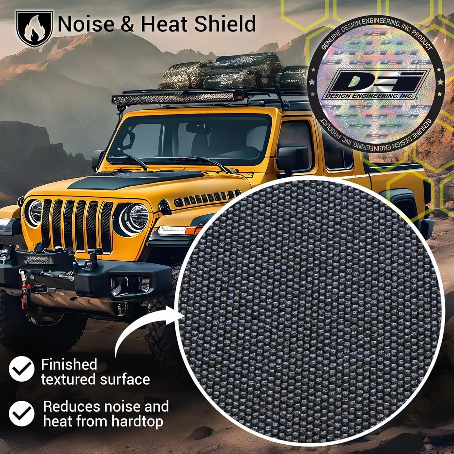 Design Engineering Boom Mat Black Sound Deadening Kit for 4-Door Jeep Wrangler JL (2018-up)