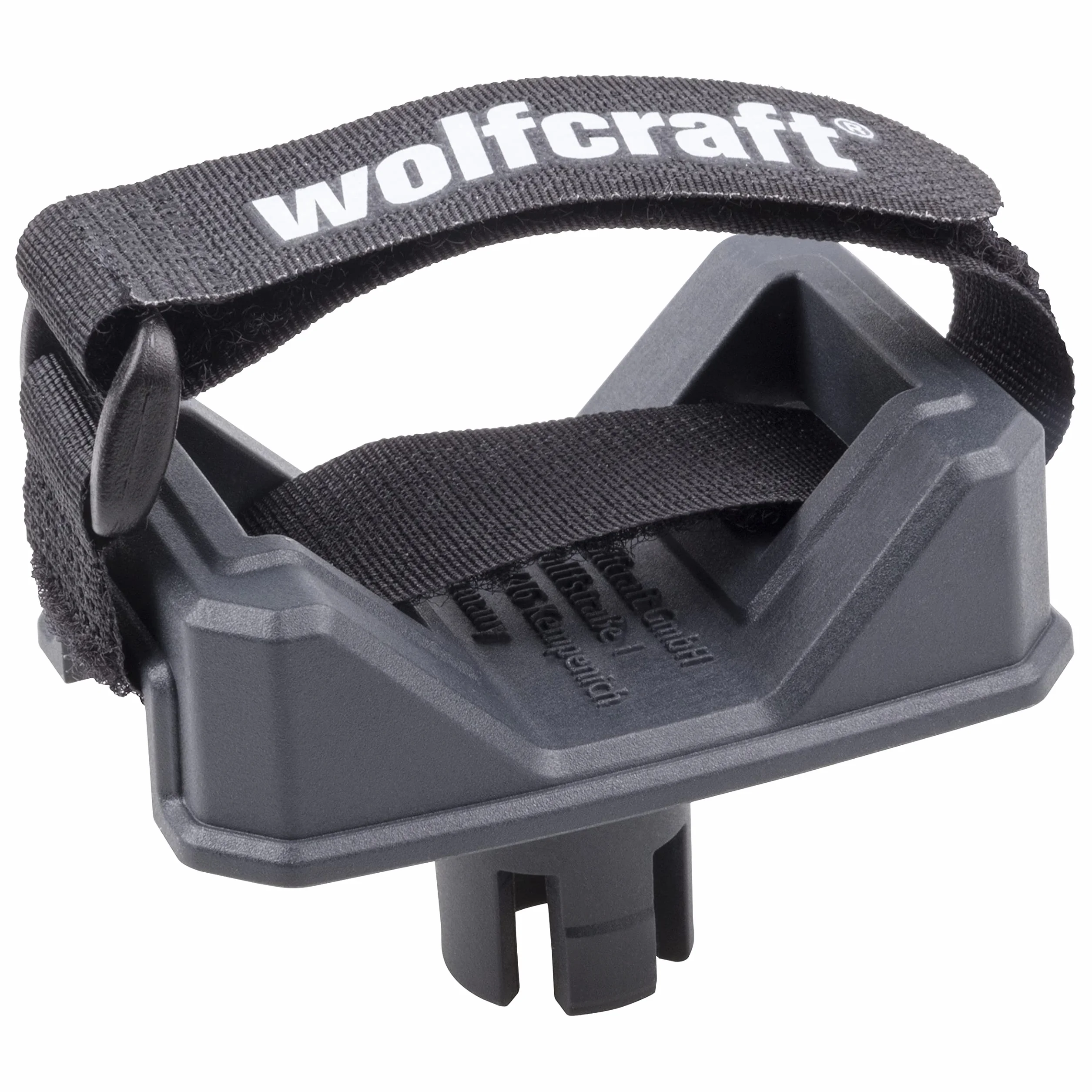 wolfcraft Uchwyt węża do odkurzacza I 6891000, kompatybilny z otworami 20 mm, regulowany pasek na rzepy, czarny
