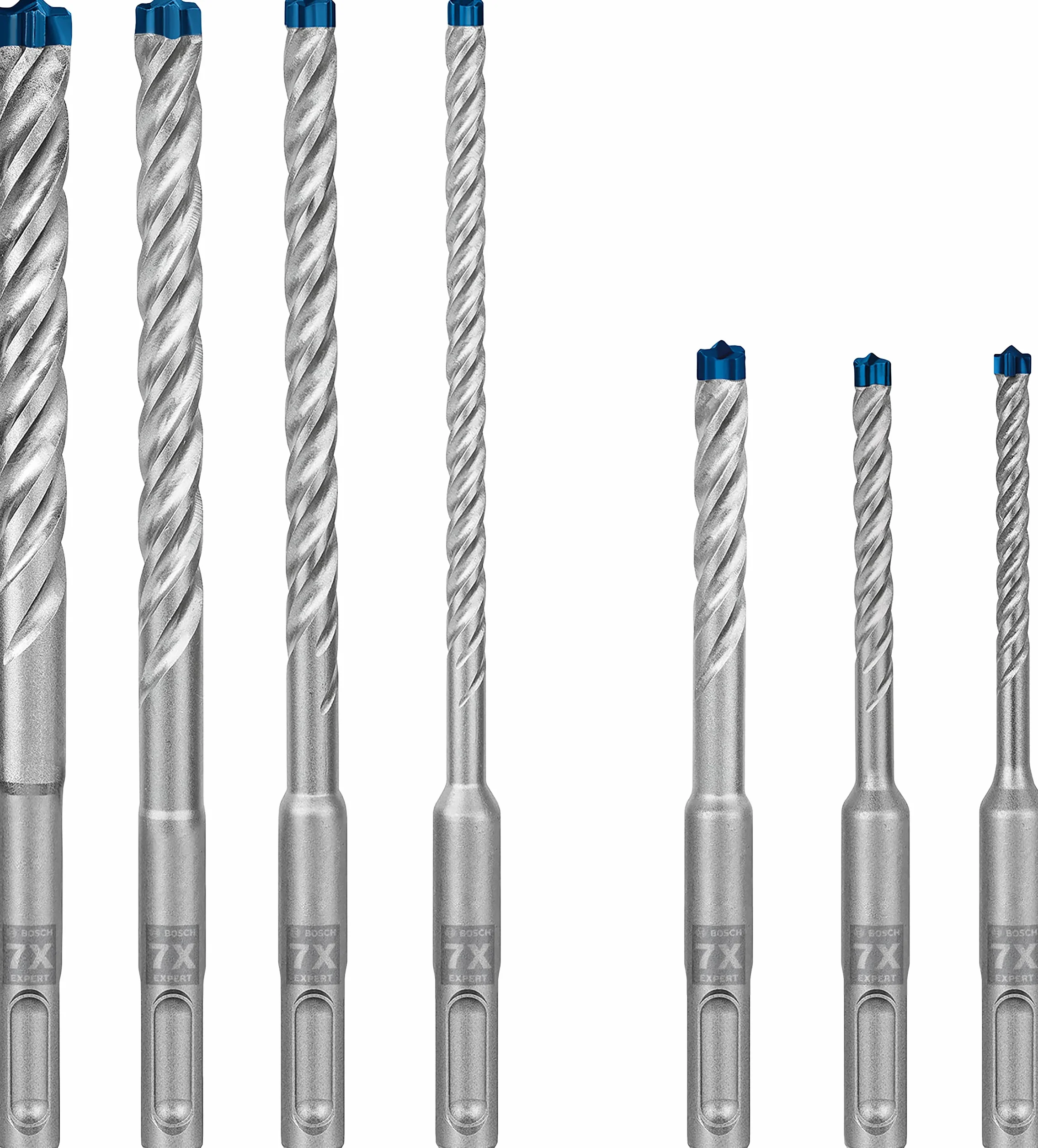 Wiertło do muru SDS, 5-częściowy zestaw wierteł udarowych SDS plus-7X, 5-10 mm | Ø 5-12 mm