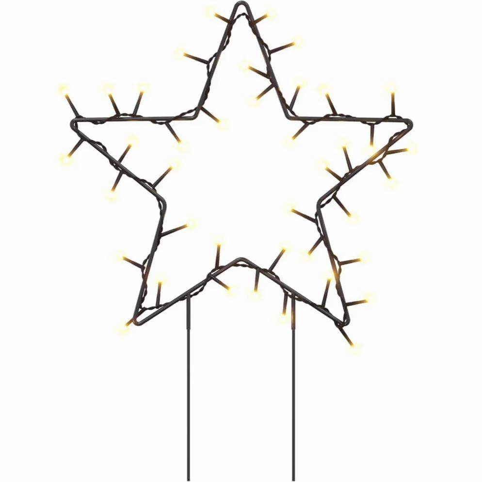 Homgoday Świąteczne dekoracje świetlne z kolcami, 3 szt., gwiazda, 50 diod LED, 29 cm, lampa bożonarodzeniowa, na zewnątrz, do wewnątrz, dekoracja bożonarodzeniowa, na imprezę, wesele, do domu i