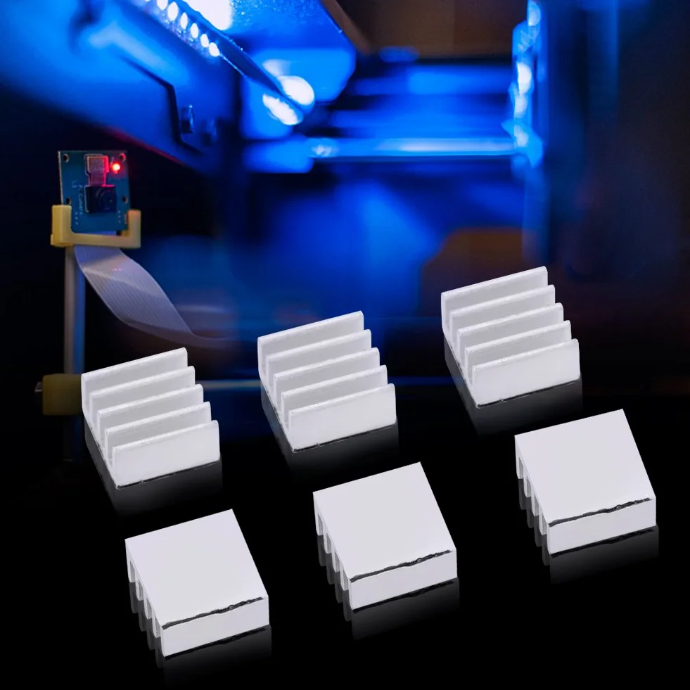 Aluminiowe radiatory chipowe samoprzylepne A4988 do drukarki 3D, srebrny