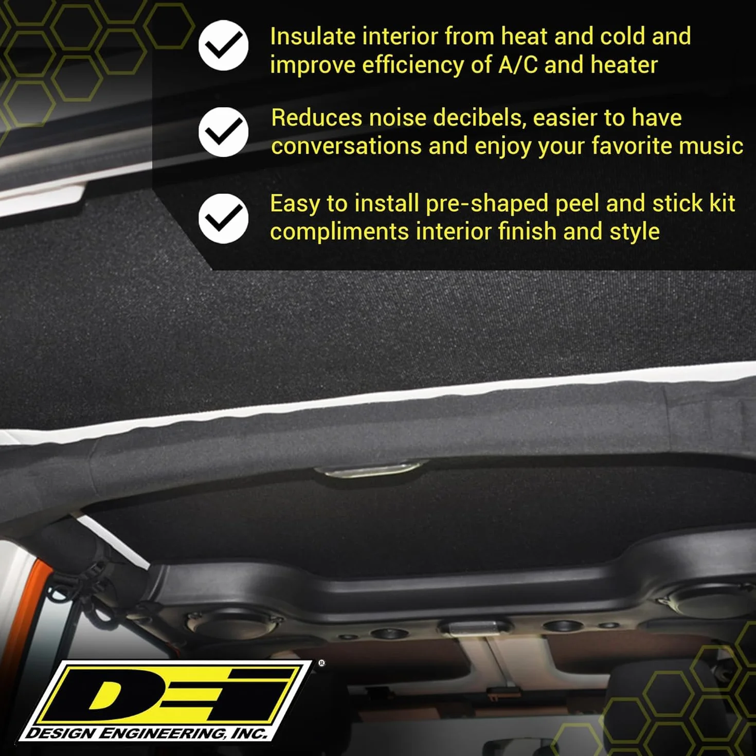 Design Engineering Boom Mat Black Sound Deadening Kit for 4-Door Jeep Wrangler JL (2018-up)