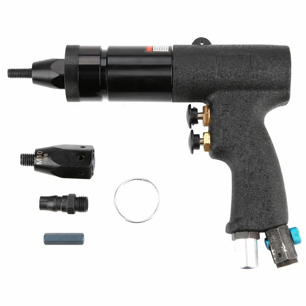 Pneumatyczna Nakrętka do Nitowania Automatyczna Nitownica Pneumatyczna, Samoblokująca Konstrukcja, Szybka Zmiana Głowicy, łatwa Obsługa, Antypoślizgowy Uchwyt o Ergonomicznym