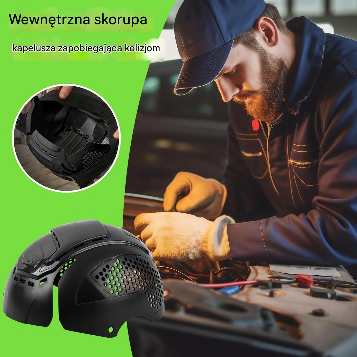 Bump Caps Insert - Breathable Safety Helmet, 6.69×8.27×4.72 Inches Protective Work Cap Supplies for Training, Workshop, Processing, Falls, Accidents, Airsoft, or Sweat Absorption, Lightweight