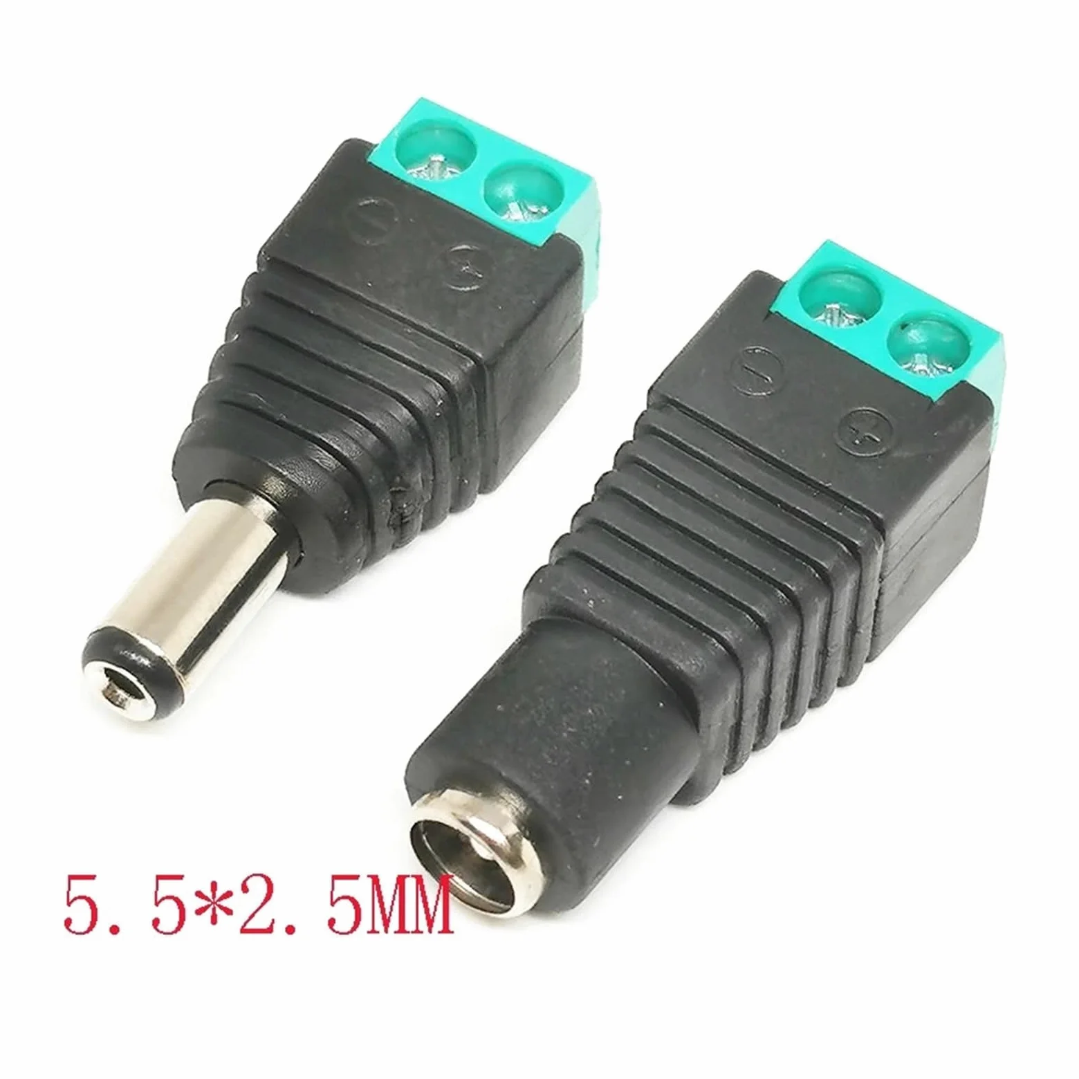 Adapter DC Power Plug 5,5 x 2,1/2,5 mm i 3,5 x 1,35 mm męski żeński łącznik do taśmy LED 1/5/10 pary (5,5 x 2,5,5 pary)