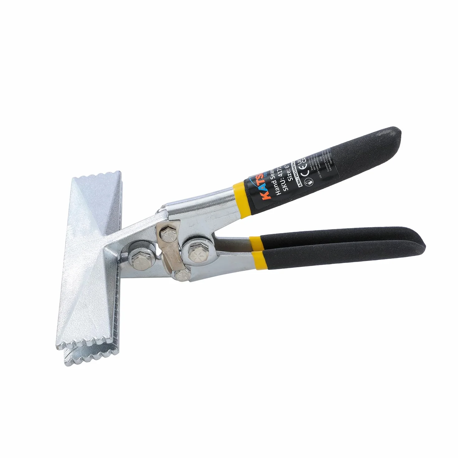 KATSU 417173 zszywacz ręczny do blachy 15 cm, wielofunkcyjne proste szczypce do gięcia blachy, narzędzie do gięcia ręcznego, z antypoślizgowym uchwytem, 417173