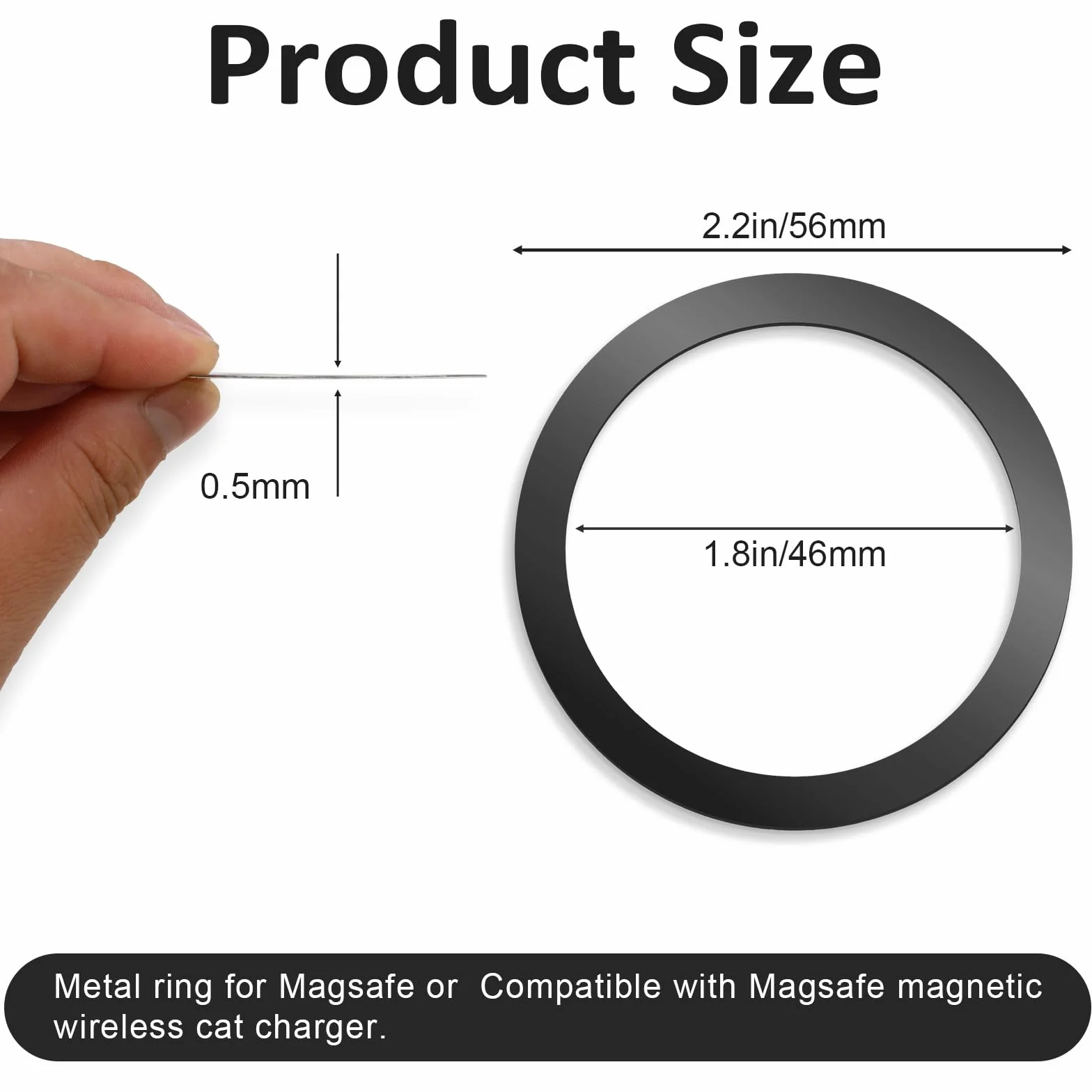 JJUNW 10 sztuk metalowych pierścieni z naklejką, samoprzylepne, magnetyczne pierścienie na telefon komórkowy, kompatybilne z ładowarką magnetyczną, pierścień metalowy do samochodu, uchwyt na telefon