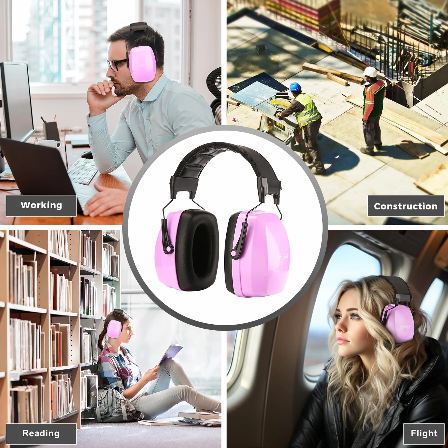 ProCase Nauszniki Uniseks Safety Ear Muffs (1 w zestawie)
