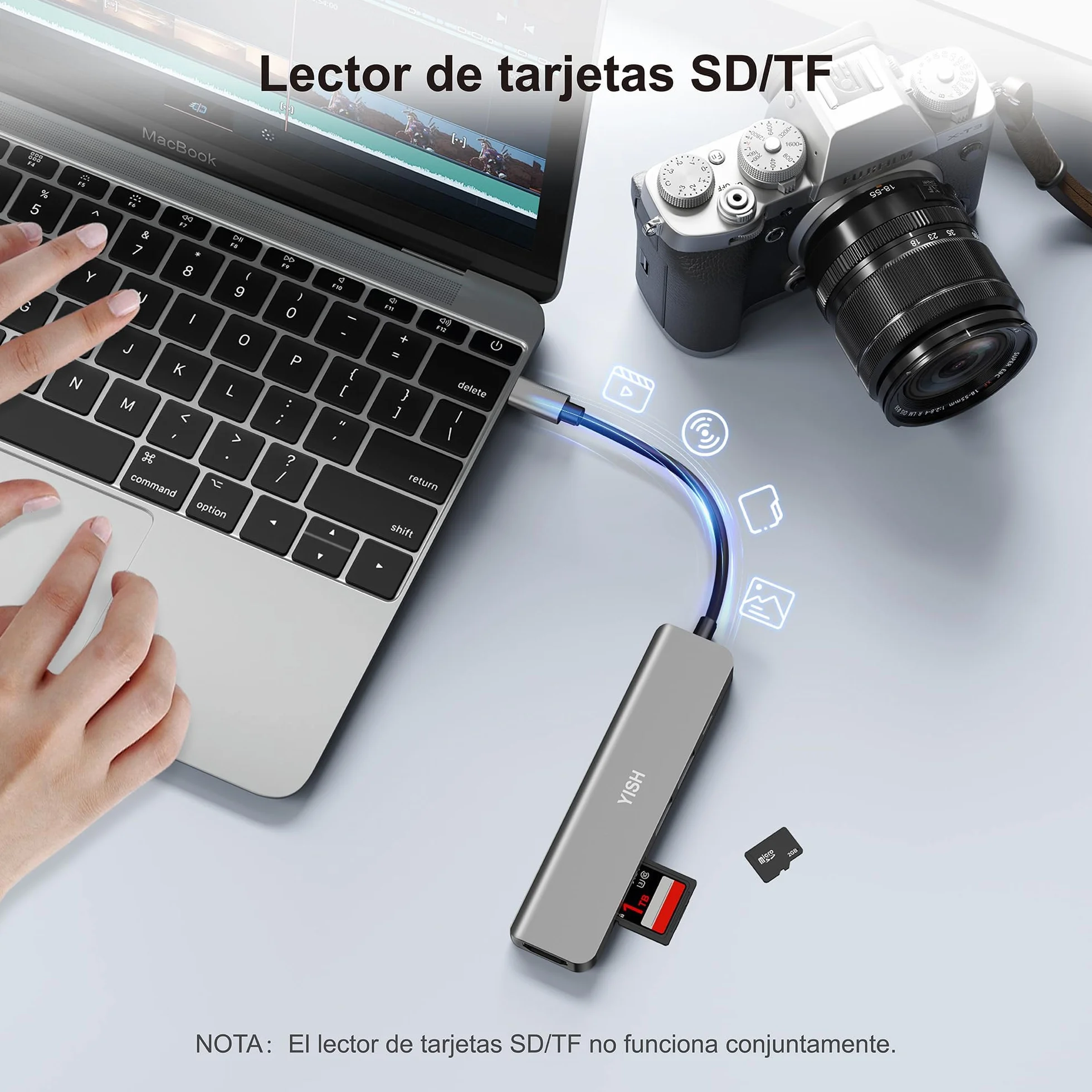 YISH Hub USB C 6 w 1 stacja dokująca koncentrator USB 3.0 PD100W 4K HDMI 2 x USB A czytnik kart SD/TF
