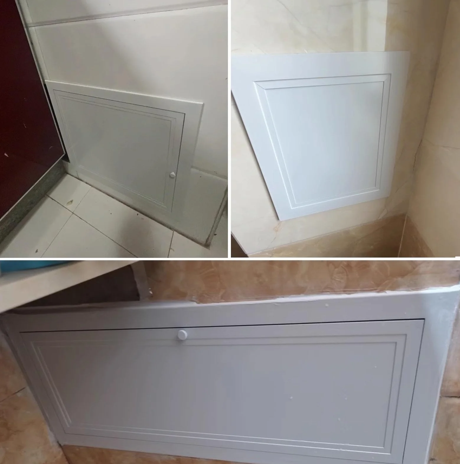 Panel dostępowy, mały panel prysznicowy z uchwytem, osłona włazu inspekcyjnego do instalacji wodno-kanalizacyjnych, skrzynka wejściowa do panelu elektrycznego, drzwi wejściowe do płyt