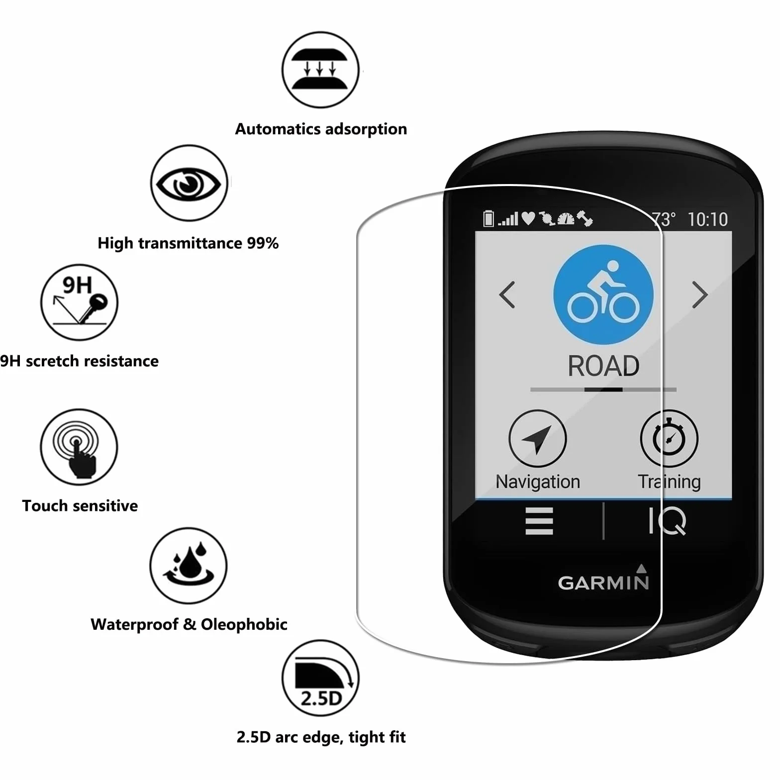 Lusee Osłona ekranu kompatybilna z Garmin Edge 540 i Garmin Edge 840 folia ochronna ze szkła hartowanego, 3-pak [odporna na zarysowania] [HD Clear] [twardość 9H] szklana osłona ekranu