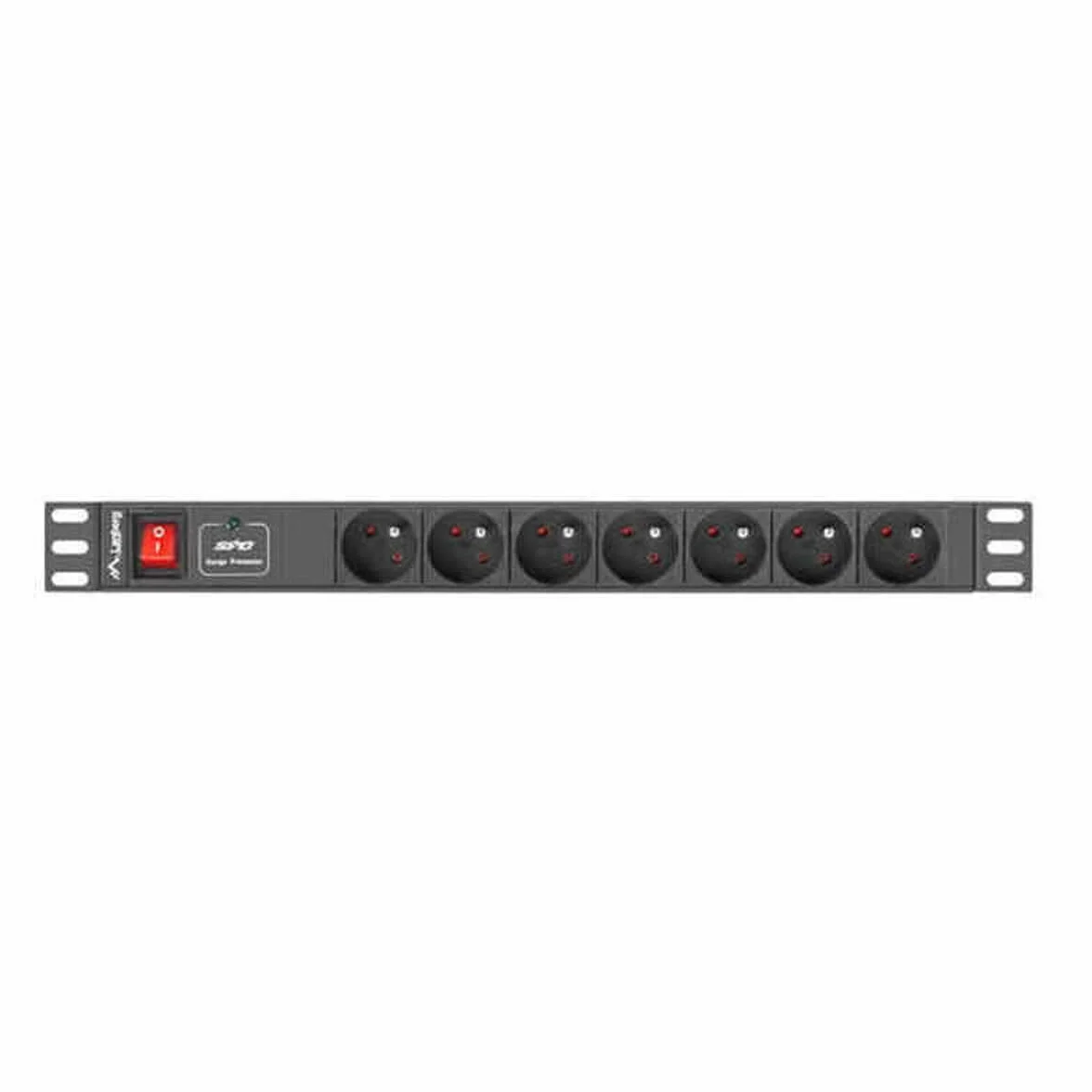 LANBERG PDU-07E-0200-BK Jednostka dystrybucji zasilania 7xSCHUKO 4000W 16A 1U