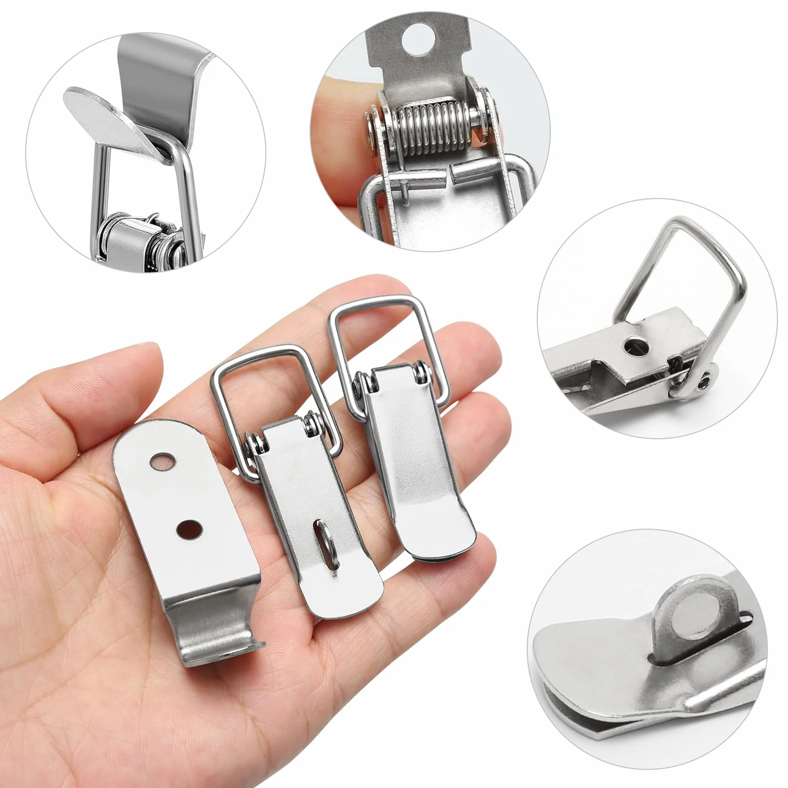 10 sztuk wytrzymałych zapięć zaciskowych 76,5 x 24 mm, małe zapięcie narożne, zapięcie zatrzaskowe z zabezpieczeniem, zamknięcie skrzynek do przyczep, zamknięcia ścianek pokładowych, szafek, skrzynek