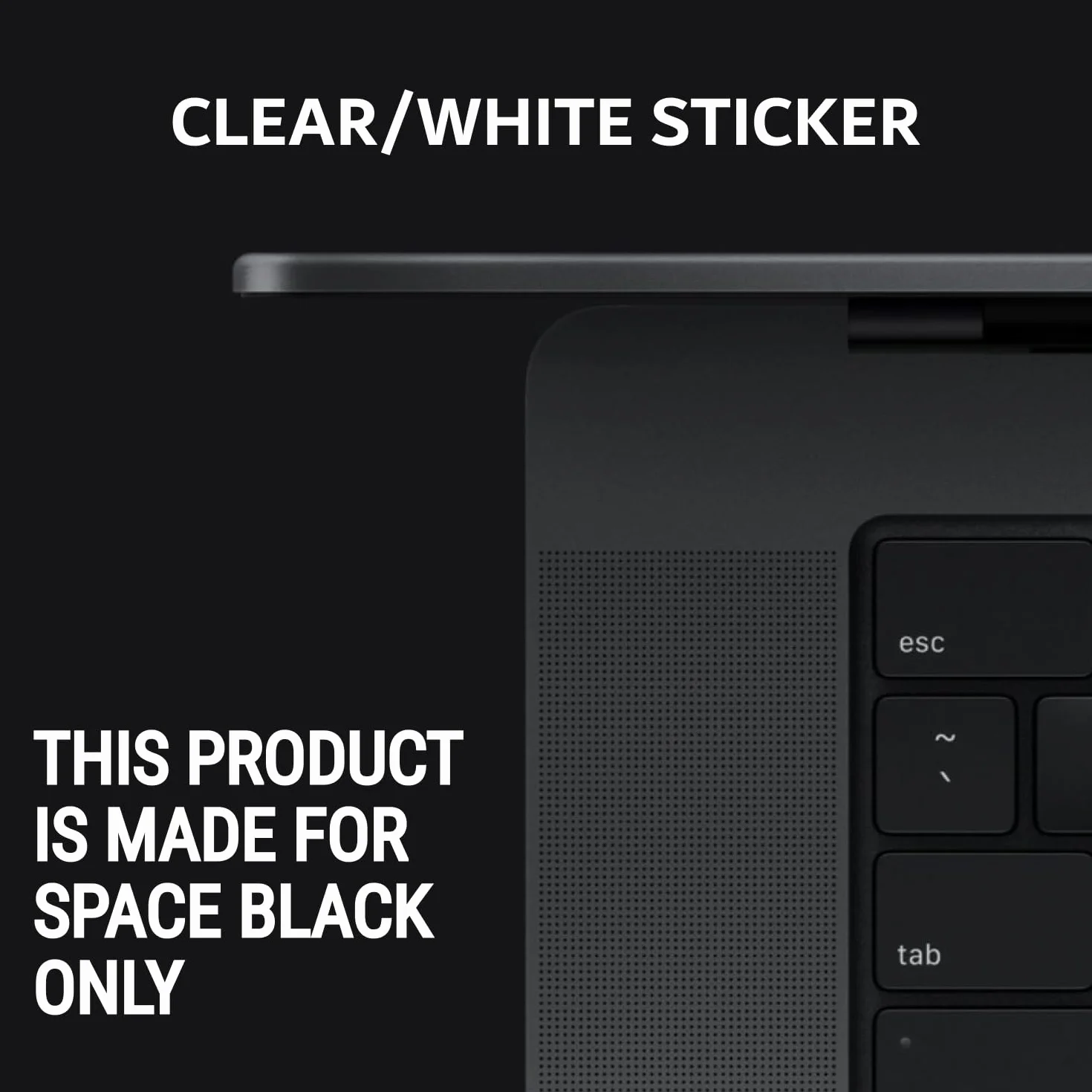 Synerlogic Naklejka na Skróty Mac OS - Przezroczyste Winylowe Naklejki na Klawiaturę MacBooka Air i Pro 33-40.6 cm