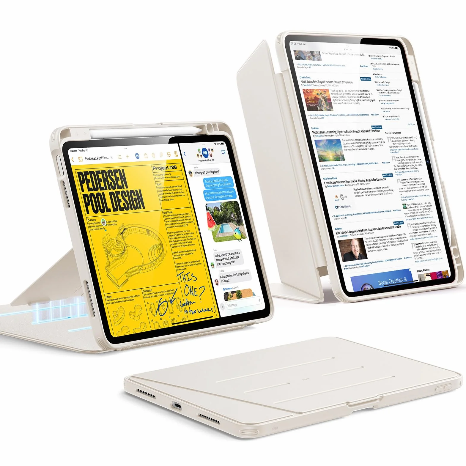 ESR etui na iPad Air 11 cali M3/M2 (2025/2024), iPad Air 5./4. generacji (2022/2020), pionowa podstawka, wiele kątów obrotu, ultra stabilne etui z uchwytem na rysik, seria magnetyczna z klapką