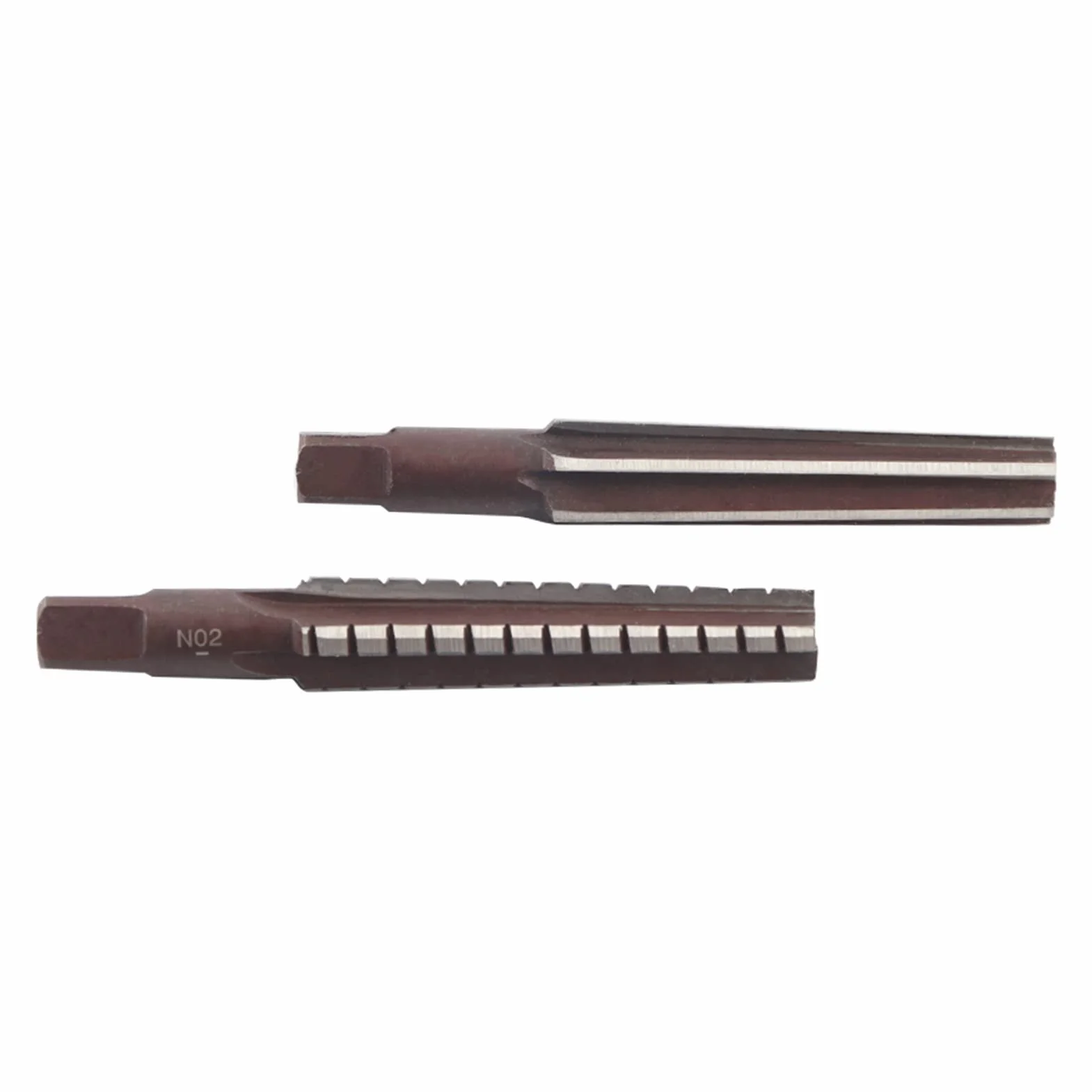 Morse Taper Reamer, 2 szt. gruboziarnisty Morse Taper Reamer wysoka stal węglowa prosty trzpień ręczny zwężający rozwiertak ręczny (MT2# gruby zawias + delikatny zawias)