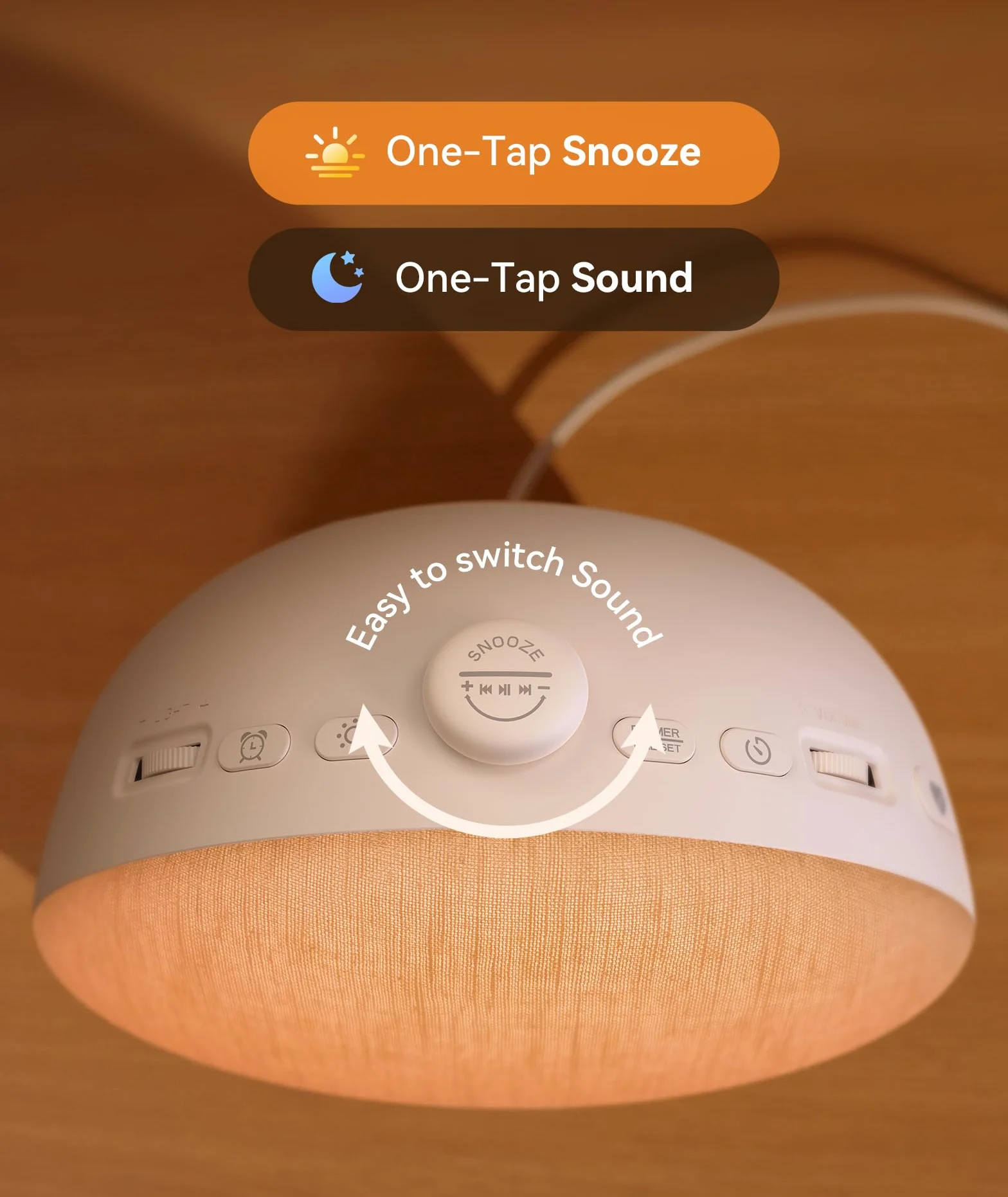Dreamegg Sunrise Alarm Clock, Budzik o świcie, Maszyna Szum Biały 29 dźwięków, Ulubiony tryb, ściemniane światło i wyświetlacz, 32 tomy, 6 alarmów, 10 kolorów, Programator dla dzieci, Snooze