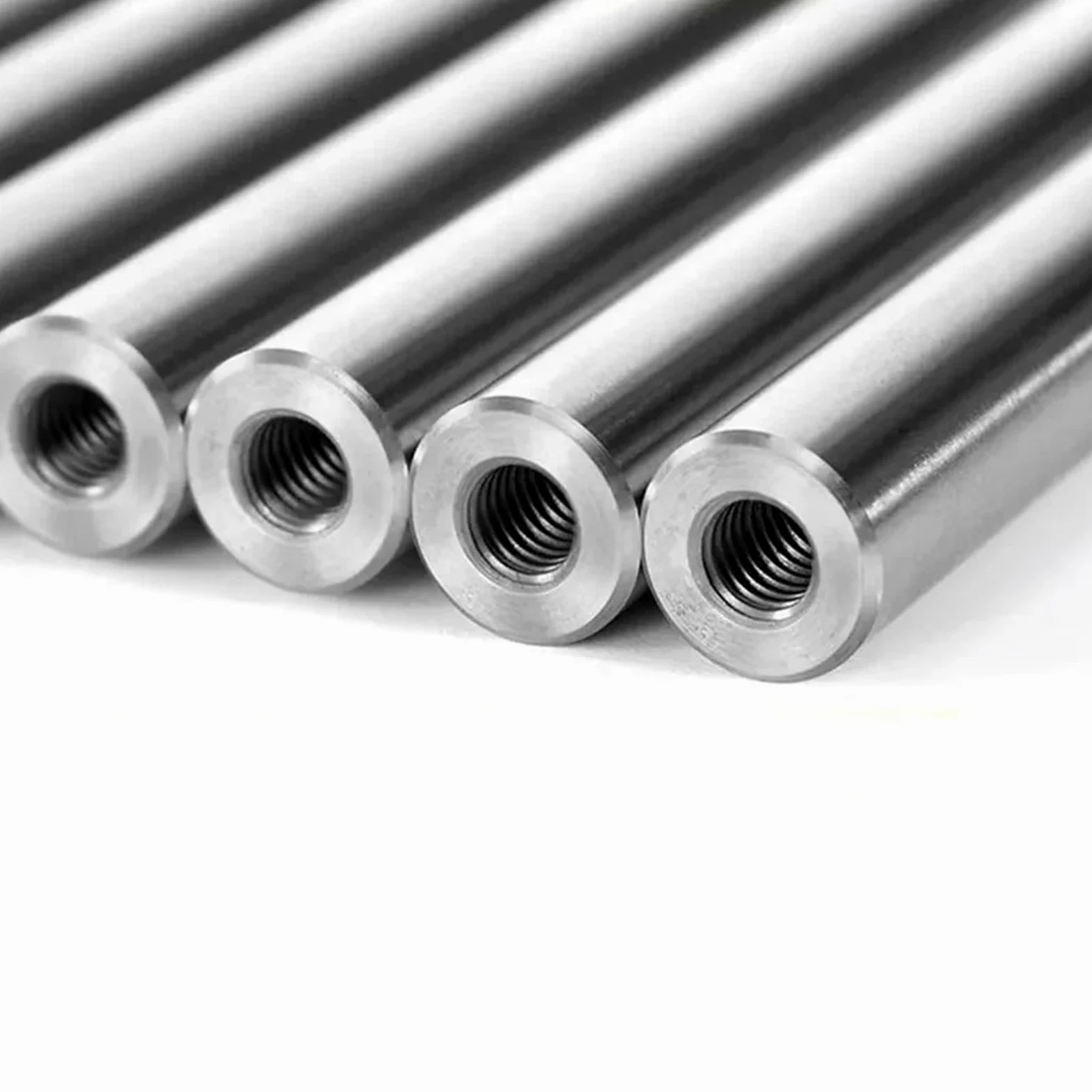 Prowadnice do szuflad z pełnym wysuwem 2 szt. Wałek liniowy OD12 mm, długość 100–550 mm z dwoma końcami gwintu M4/M5/M6, głębokość otworu 8–16 mm, chromowany, utwardzany pręt