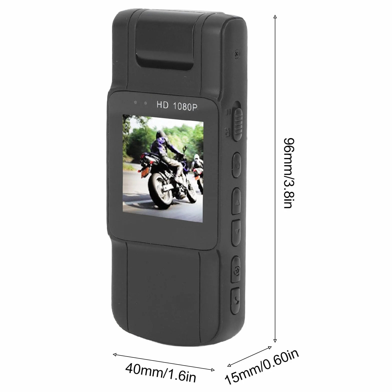 Kamera Na Korpus 1080P Bateria 1000 mAh Kieszonkowa Obracany Obiektyw 180° Ekran OLED Policyjna Z Dźwiękiem