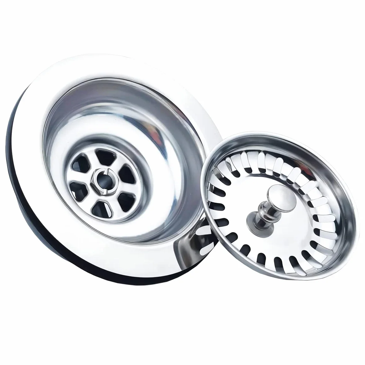Qrity 304 kuchenny zawór sitkowy ze stali nierdzewnej kosz odpływ kosz sitko zawór odpływowy, Ø 110 mm 1½" na górze